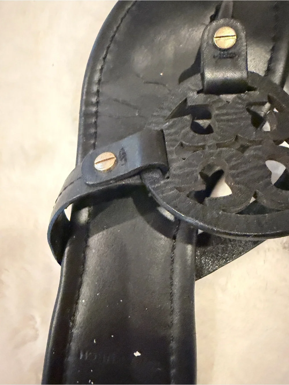 Tory Burch Black Leather Miller Sandals, Women’s 7.5M